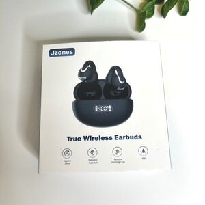Jzones CT28 True Wireless Earbuds Bluetooth 5.4 Over-Ear Hook IPX5 Black NEW